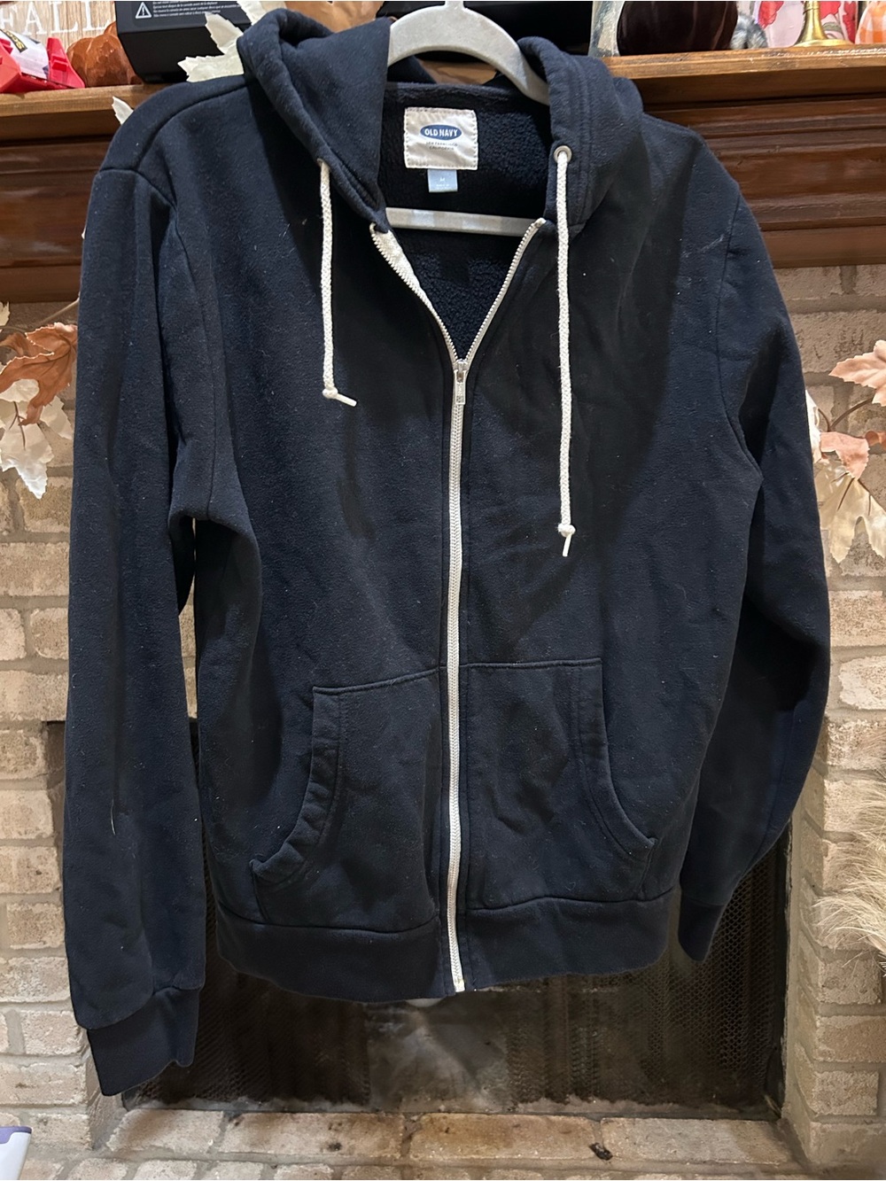Old Navy Black Zip-Up Hooded JacketEUC
